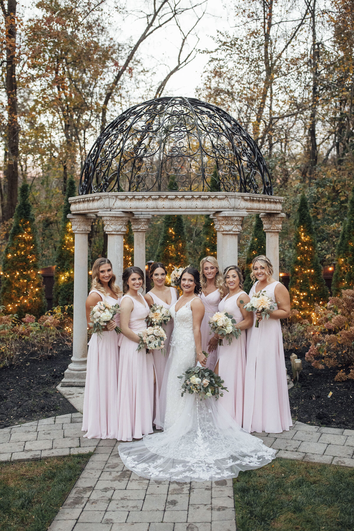 hamilton-manor-wedding-ceremony-gazebo-photo-bride-bridesmaids-sunset-hamilton-township-new-jersey