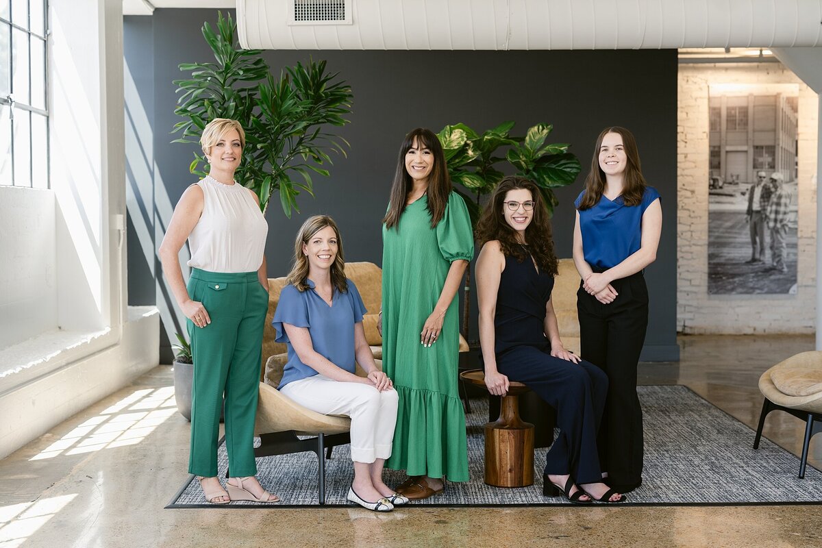 Ladies posting for their group headshots