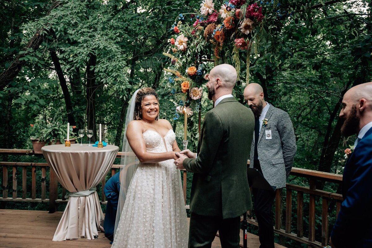 Woodsy wedding ceremony