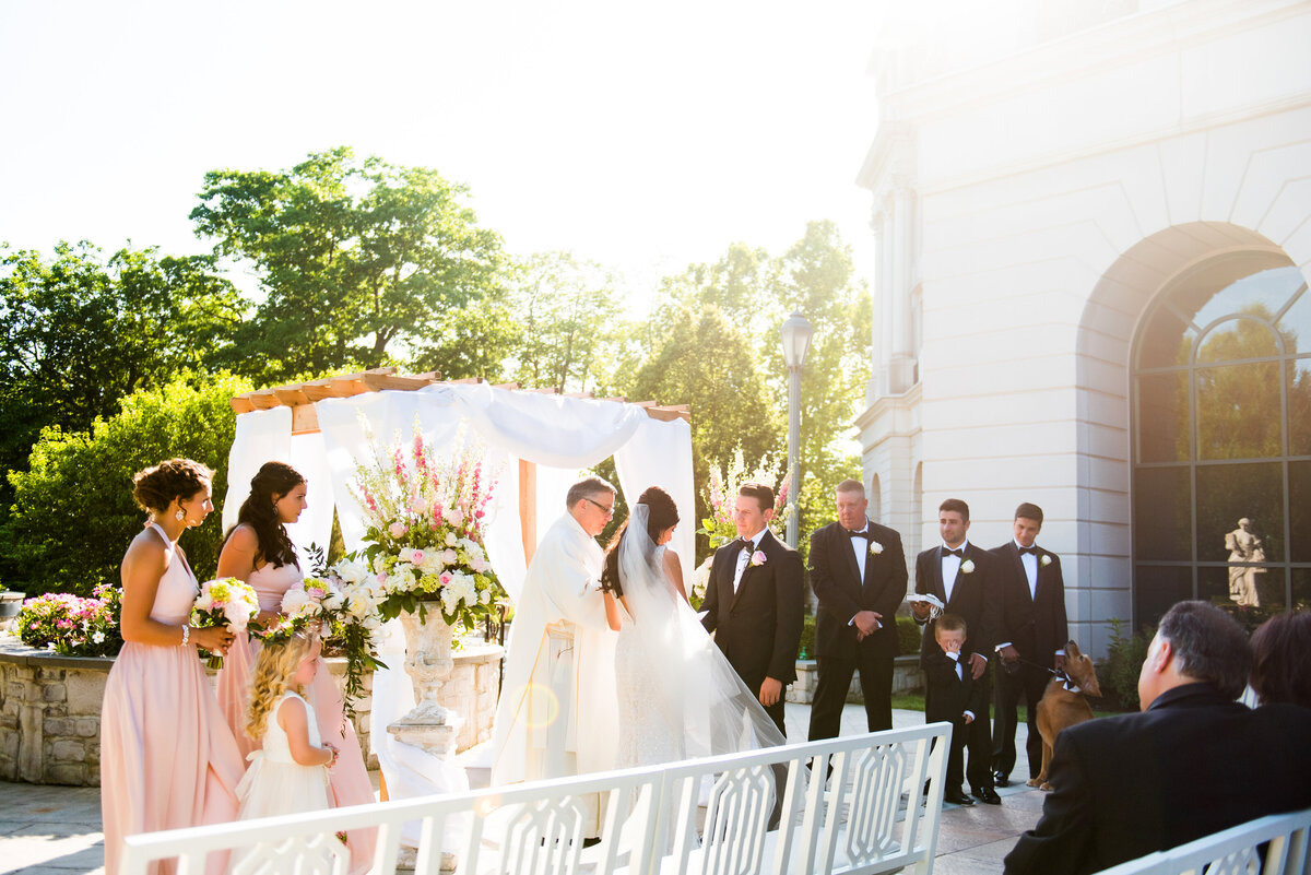 wedding ceremony picture from nemacolin resort chateau gardnes