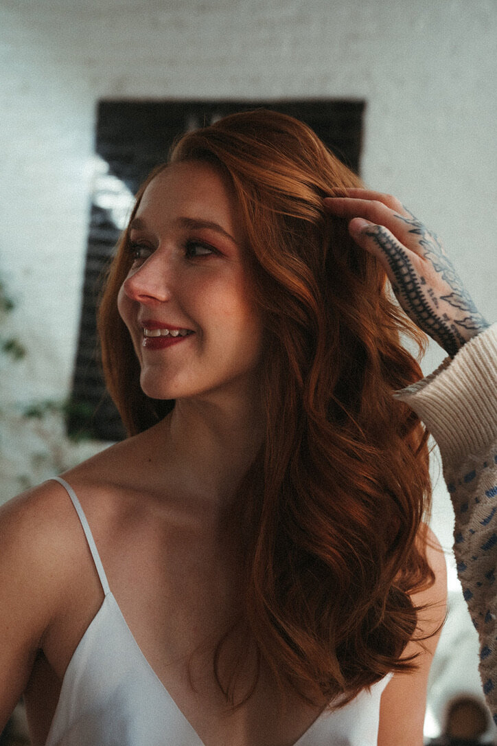 Red hair bride portrait