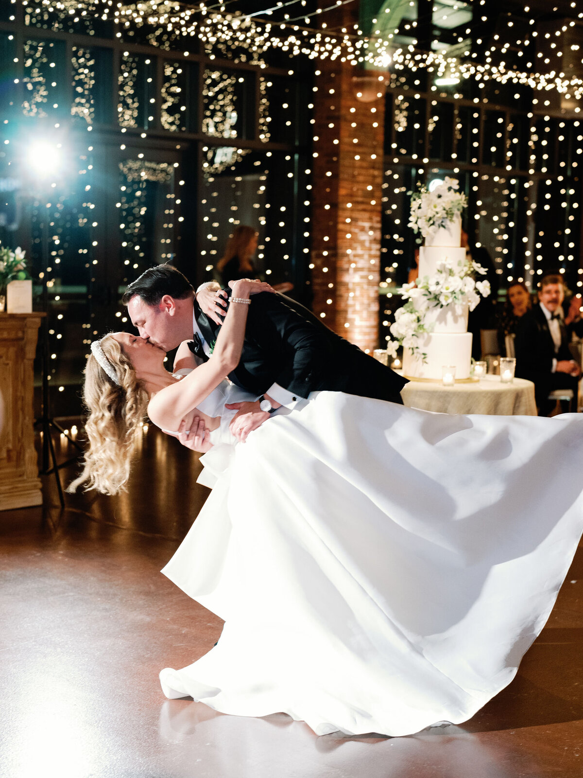 A Magical First Dance Under Twinkling Lights.