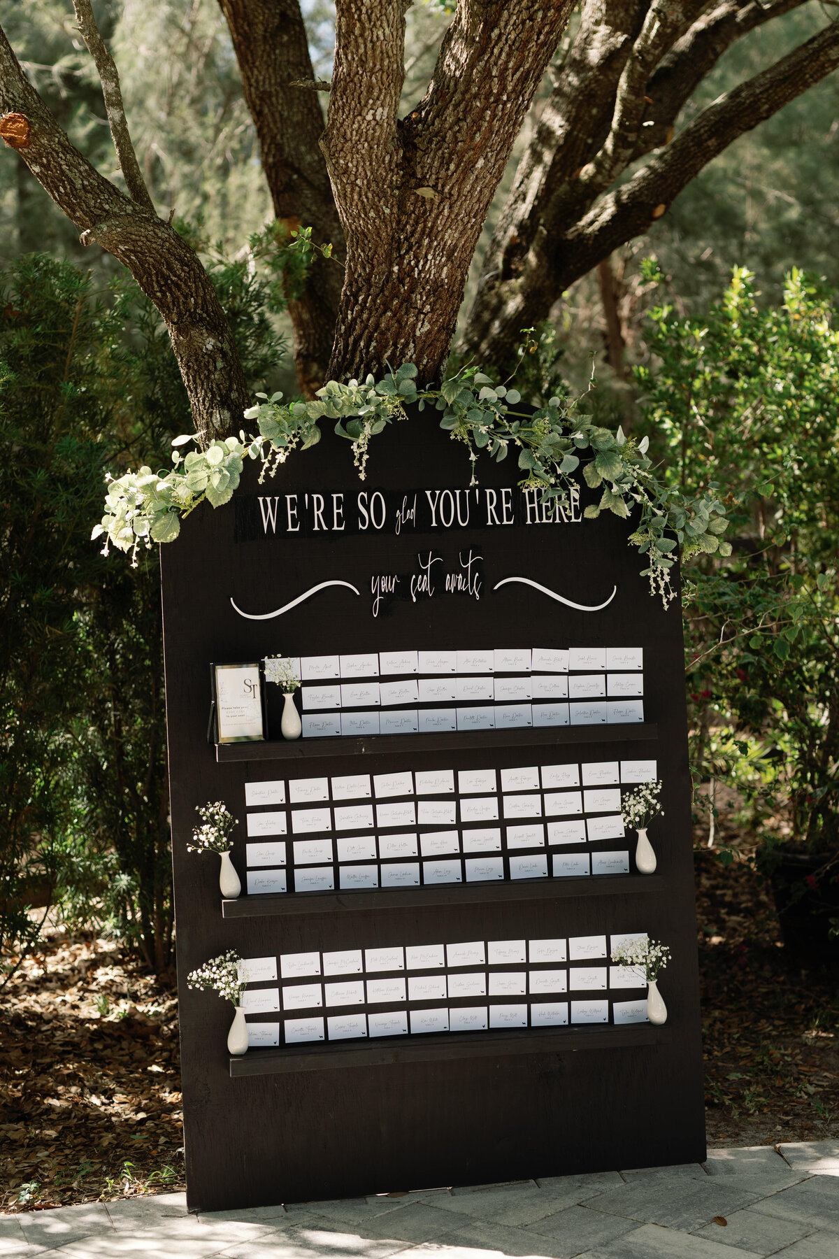 Seating chart at La Casa Toscana Wedding Venue Fort Myers Florida