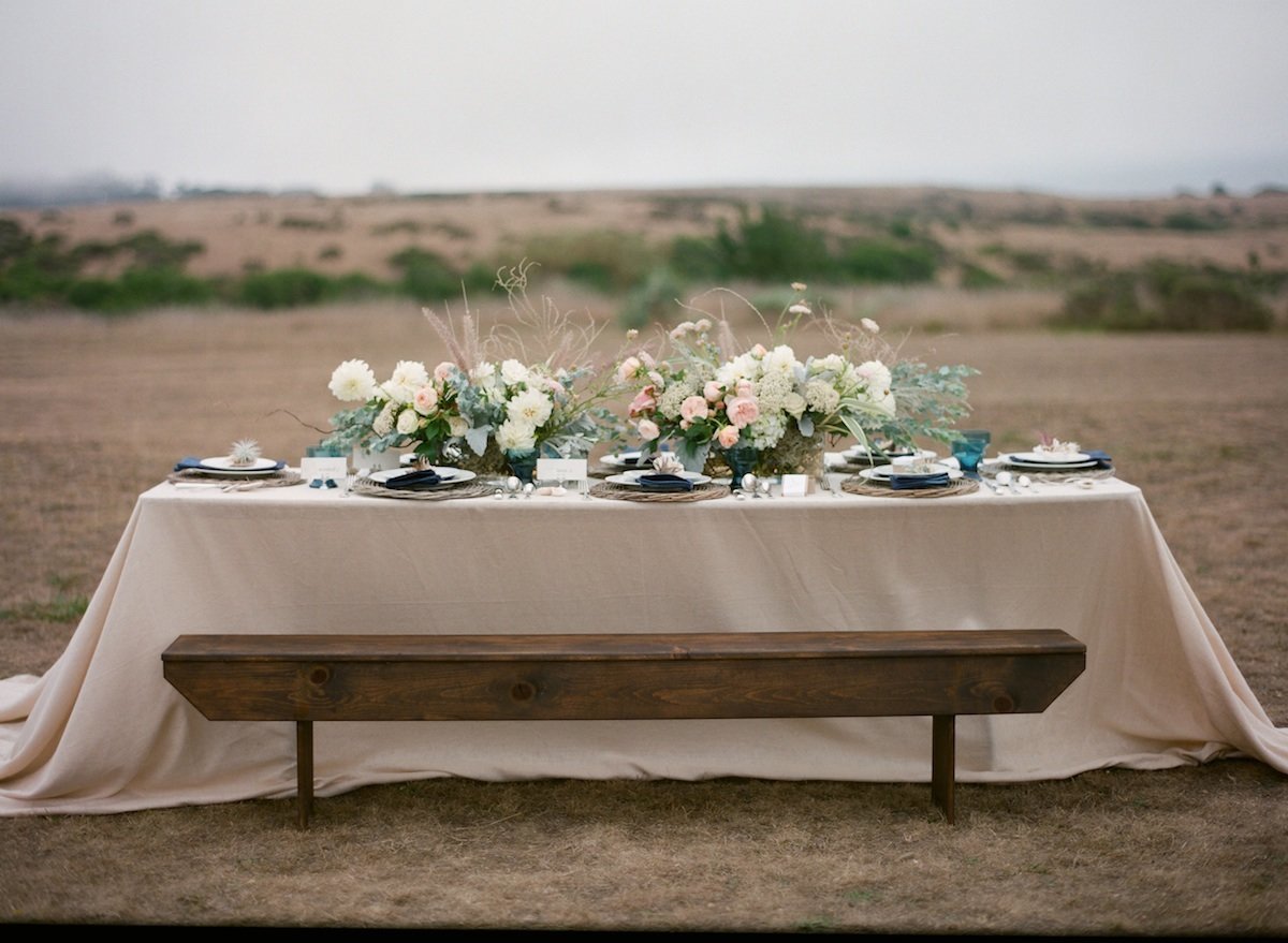 long table with flowers