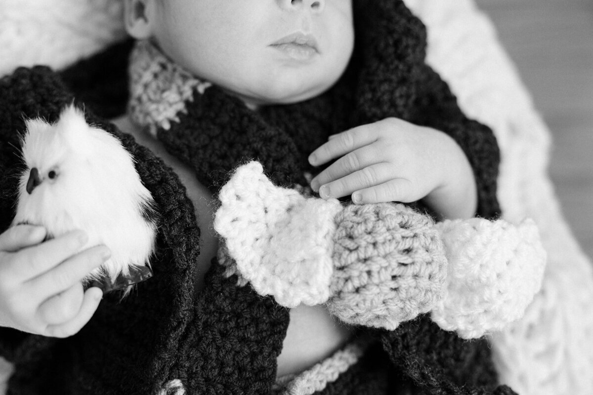 Black and white new born session