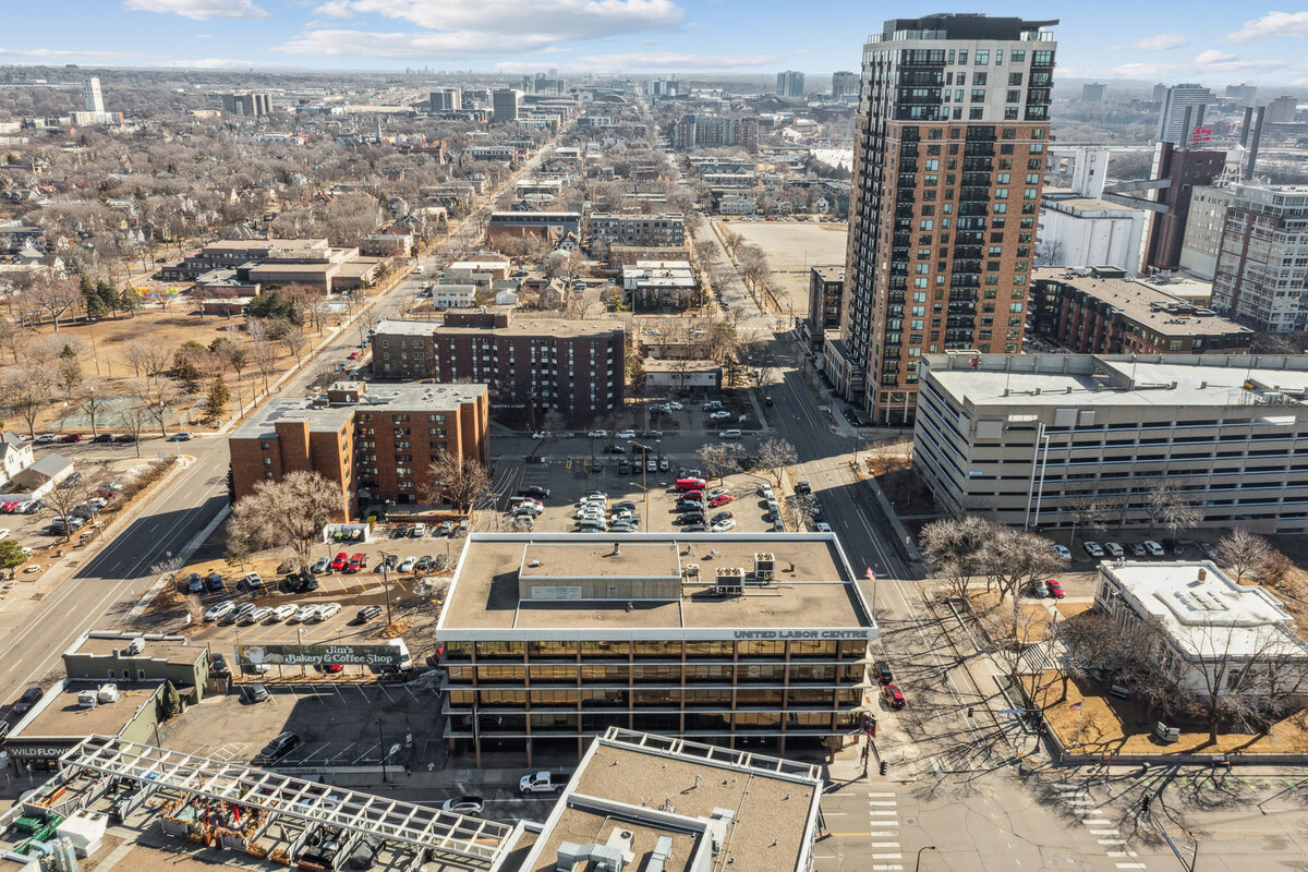 Aerial view of Stone Arch Bridge Project in Minneapolis, Minnesota 