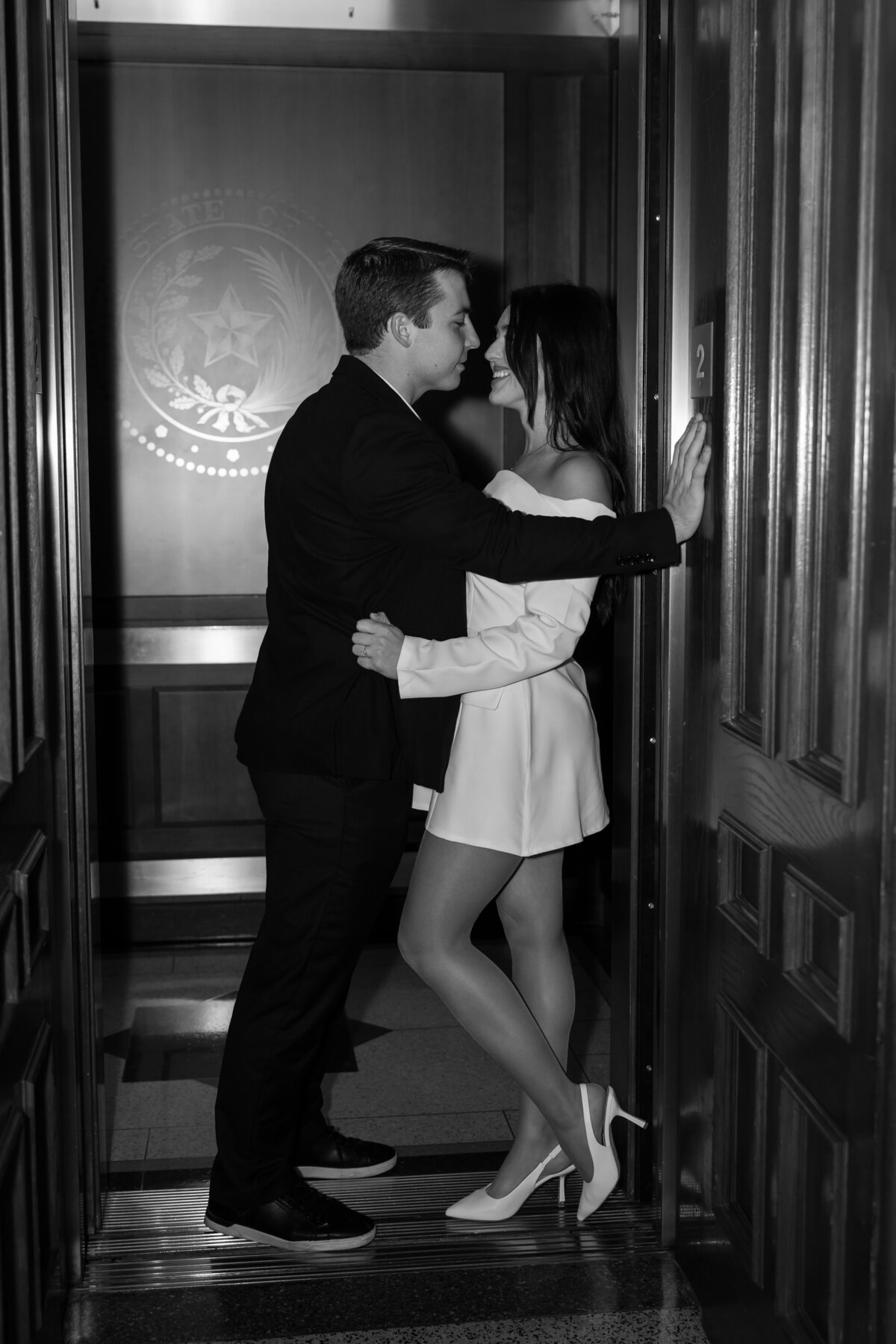 Elevator Engagement Photos in Austin Texas
