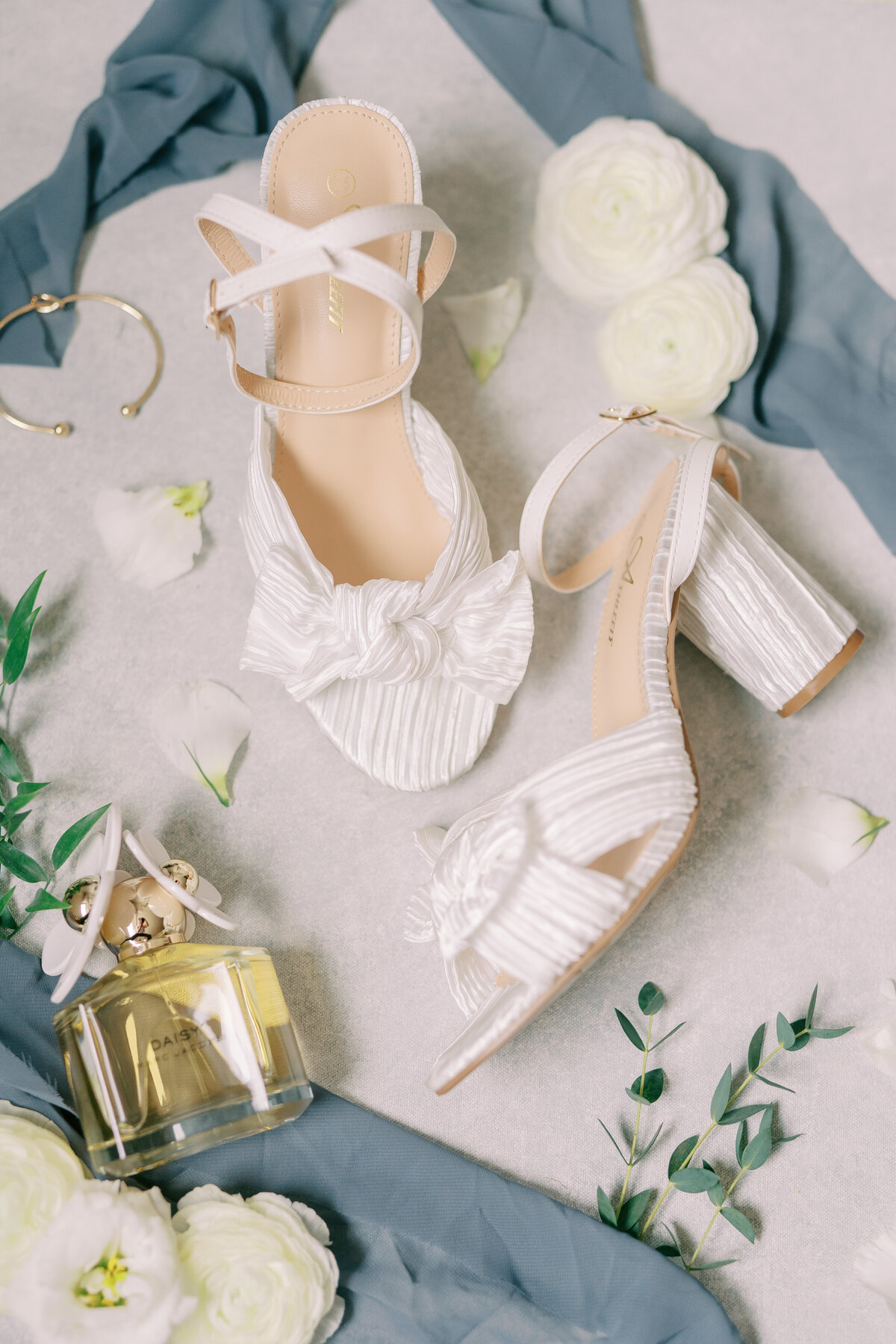 flatlay wedding shoes photos