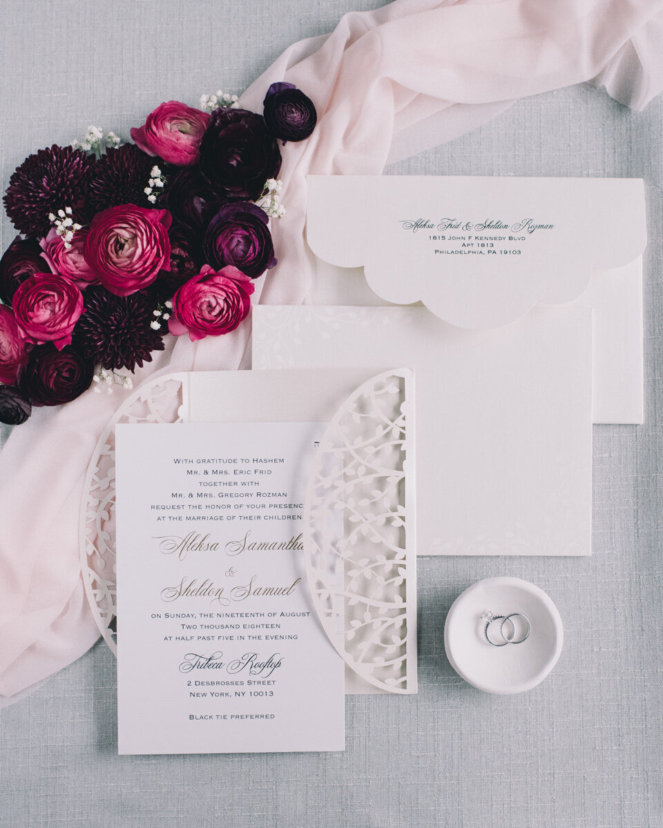wedding stationery custom invitation suite plume and stone 07