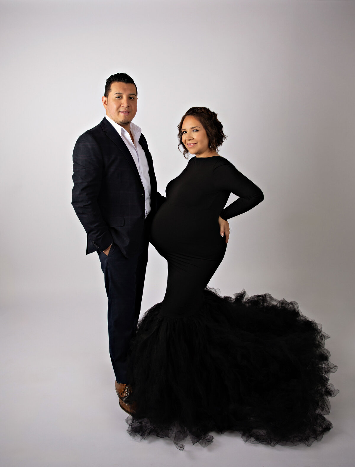 posed couple image by best san antonio texas photographers gown maternity photography session 