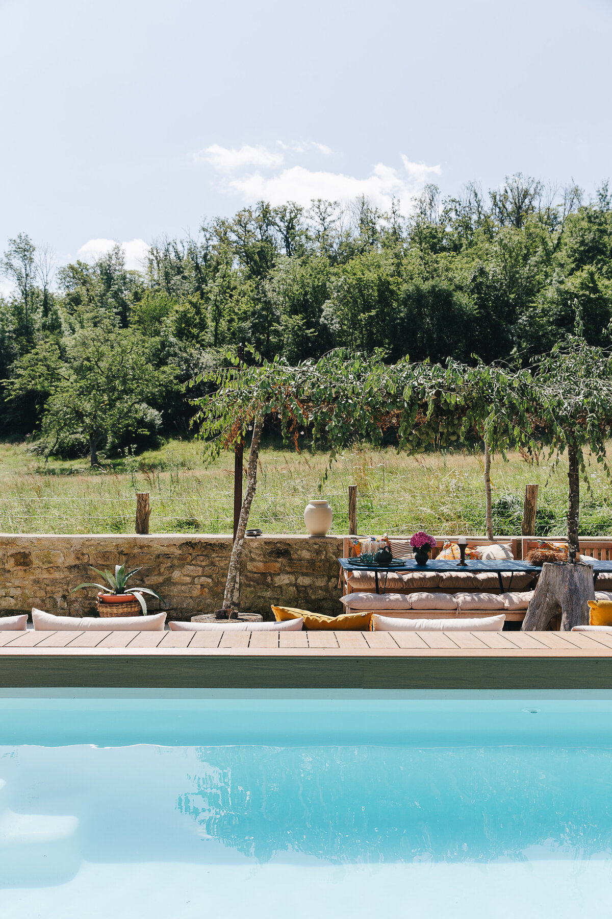 Lifestylefotografie van het zwembad van vakantiehuizen, airbnb, bed & breakfast