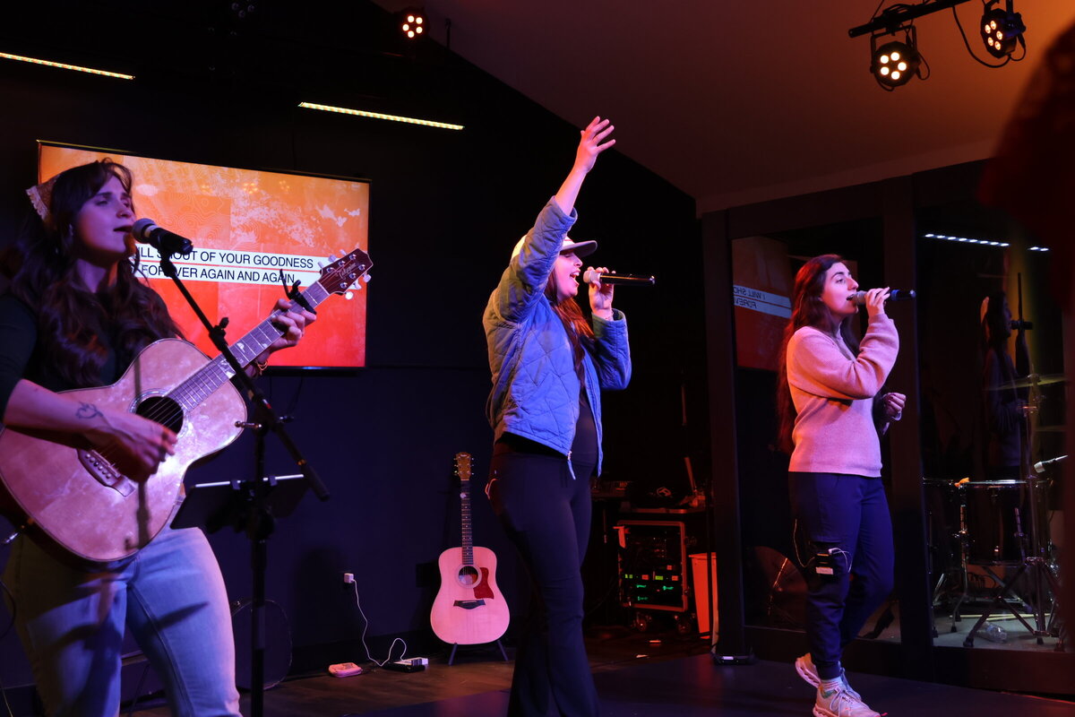 Teens worshipping at a non-denominational church in Fayetteville, NC. 