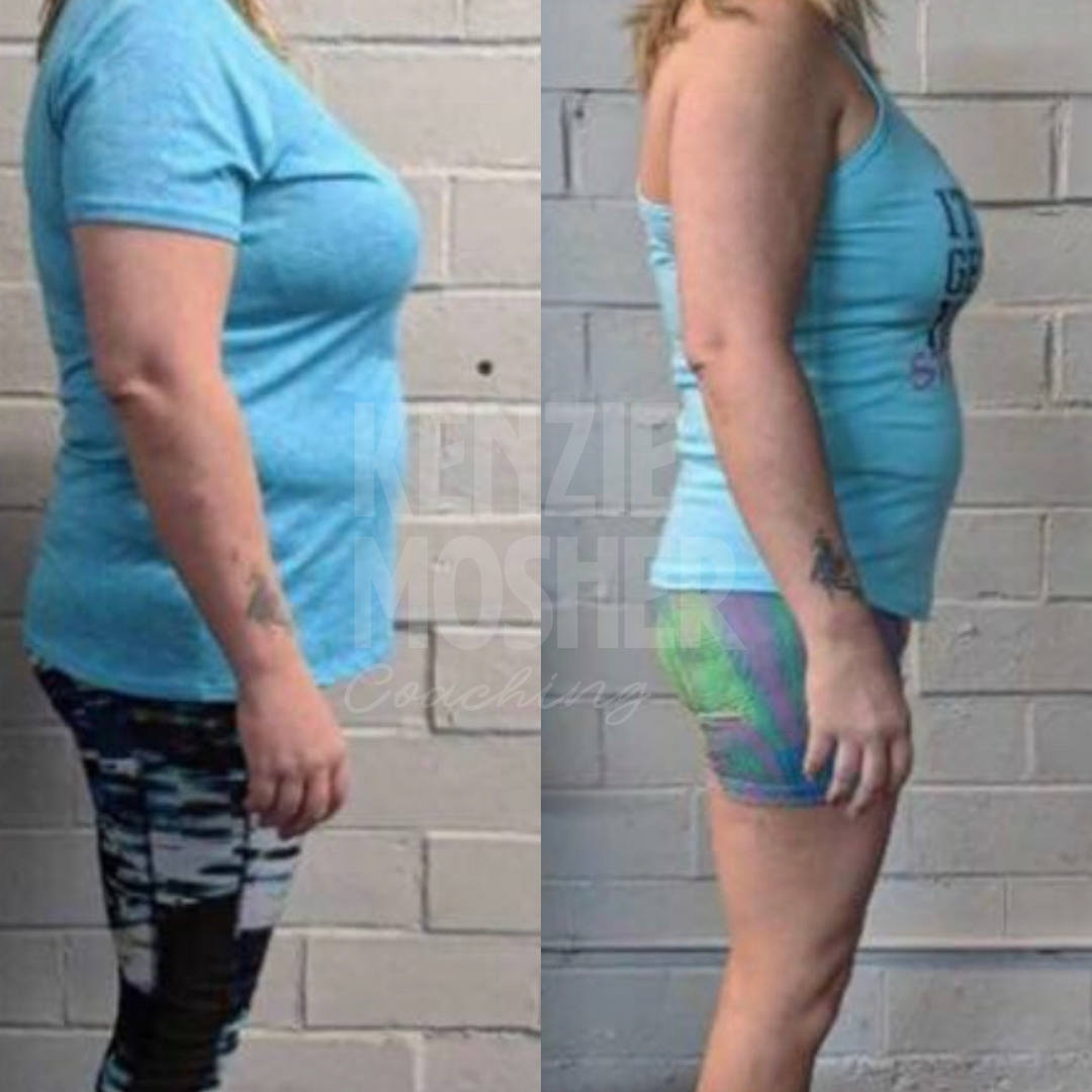 Client transformation illustrating the impact of personalized nutrition and lab testing.