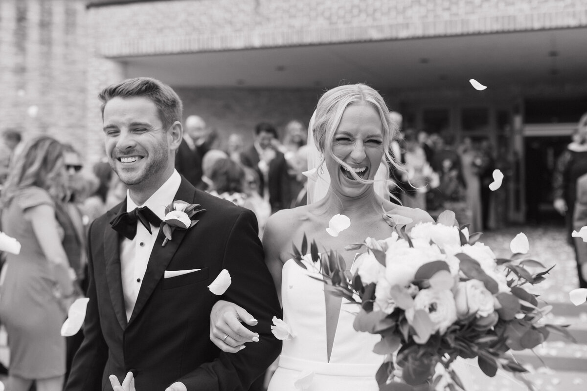 Black and white candid Indianapolis wedding photography