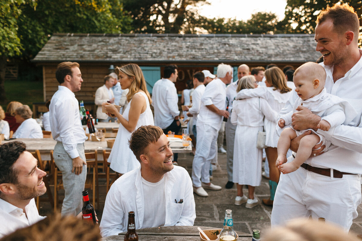 Ibiza Style wedding warm up party guests mingle