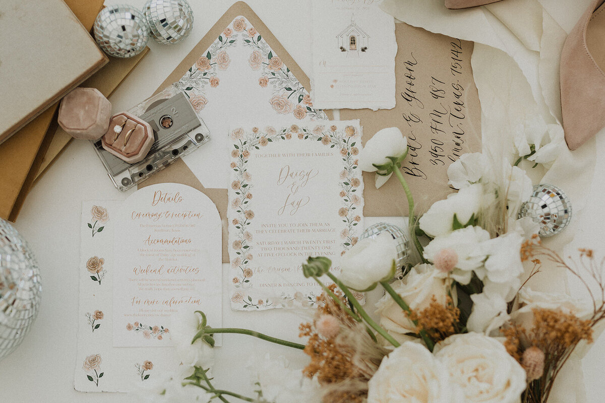 customized calligraphy wedding invitation suite