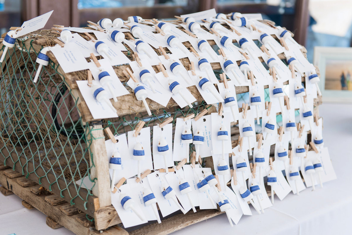 photo of treasure chest used for table seating arrangements from wedding reception at Pavilion at Sunken Meadow