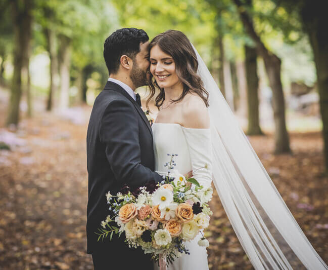 Married bride and groom