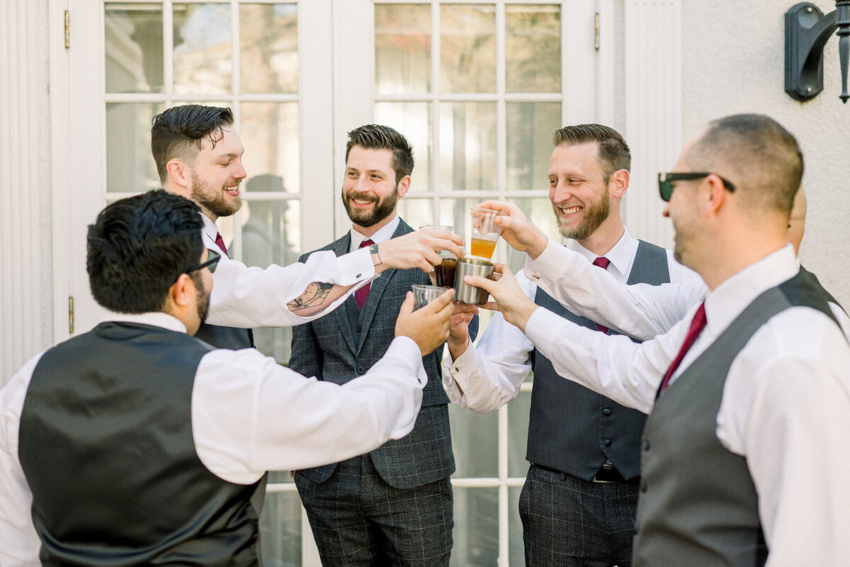 Groomsmen toast Vizcaya Sacramento, CA wedding