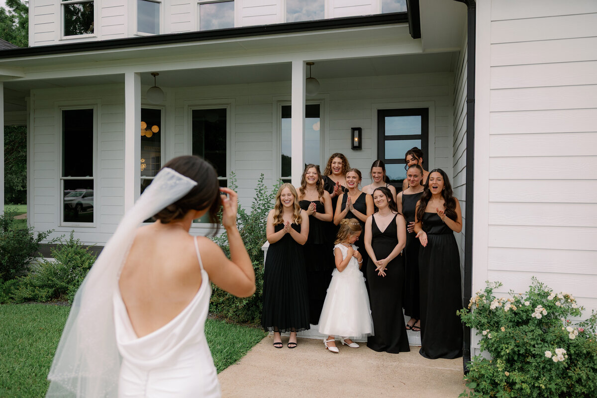Bridesmaids dresses at Texas wedding venue