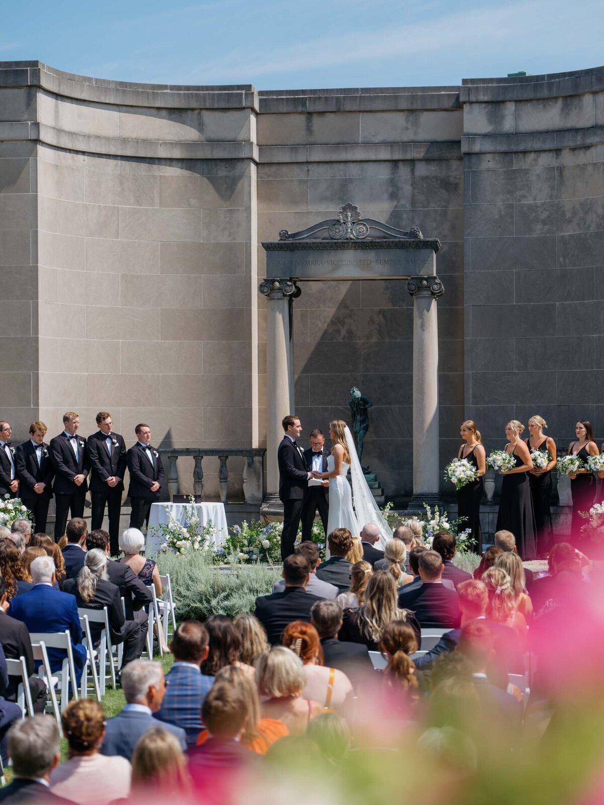 Outdoor ceremony at Hanna Garden at the Cleveland History Center