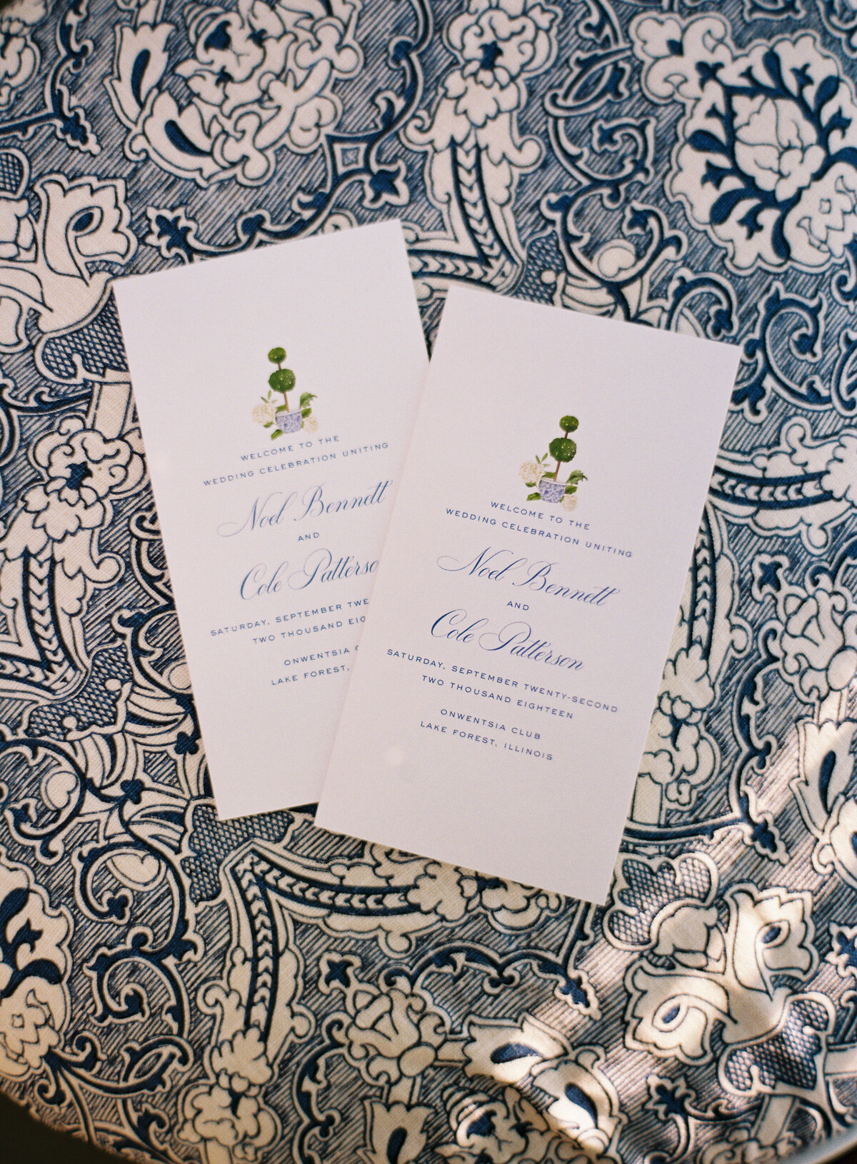 A pair of invitations for the bride and groom. 