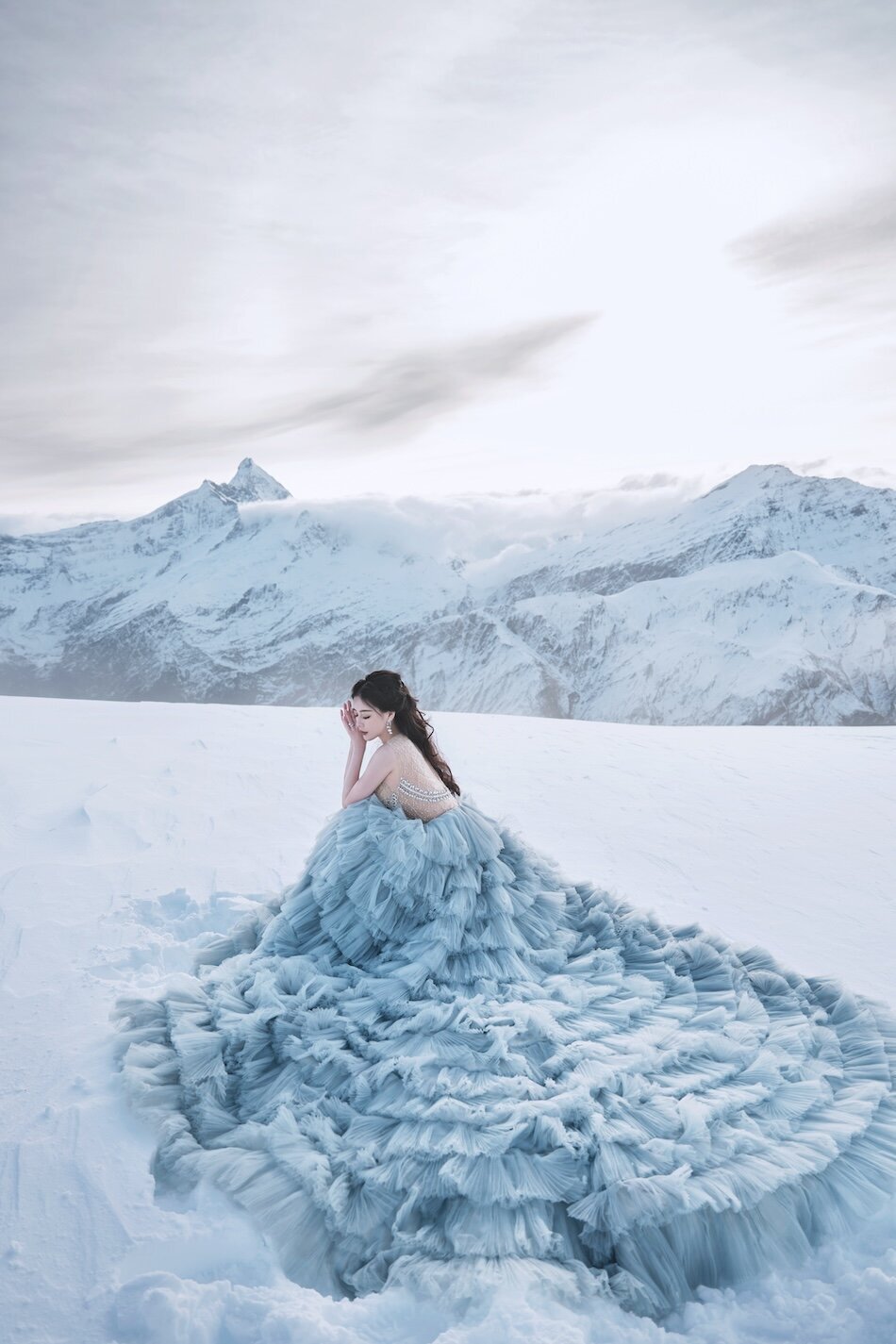 Helicopter wedding photoshoot, Dragonfly Peak, Wanaka.
