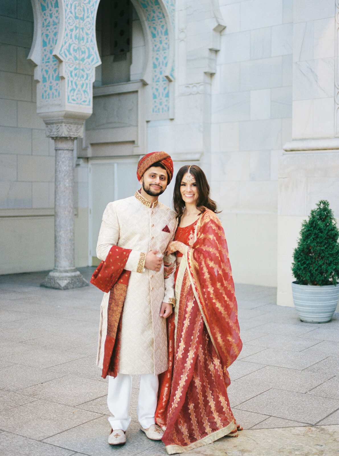 Couple after their wedding in Islamic center