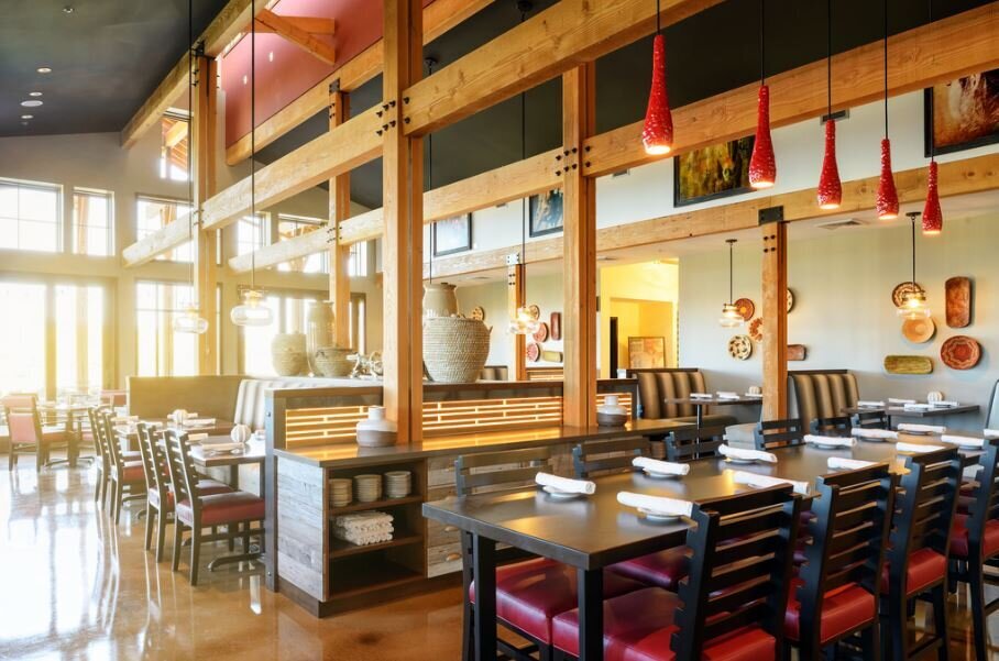 Luxury clubhouse restaurant interior design