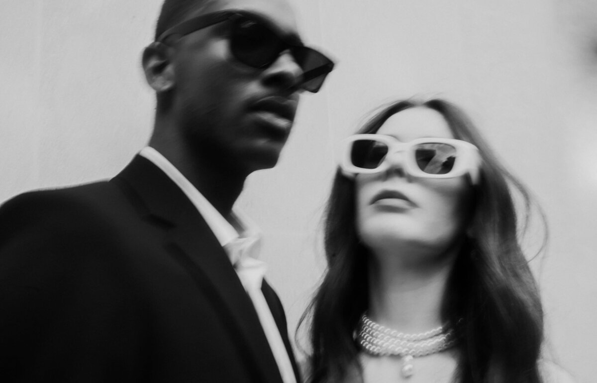 bulgari hotel wedding bride and groom modern fashion portrait