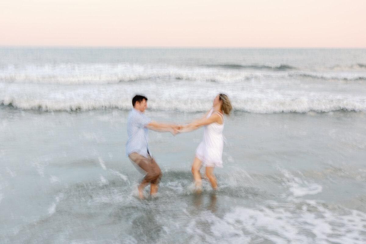 Romantic Beach Engagement Session in Wilmington, North Carolina