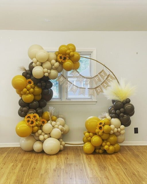 sunflower balloon installation
