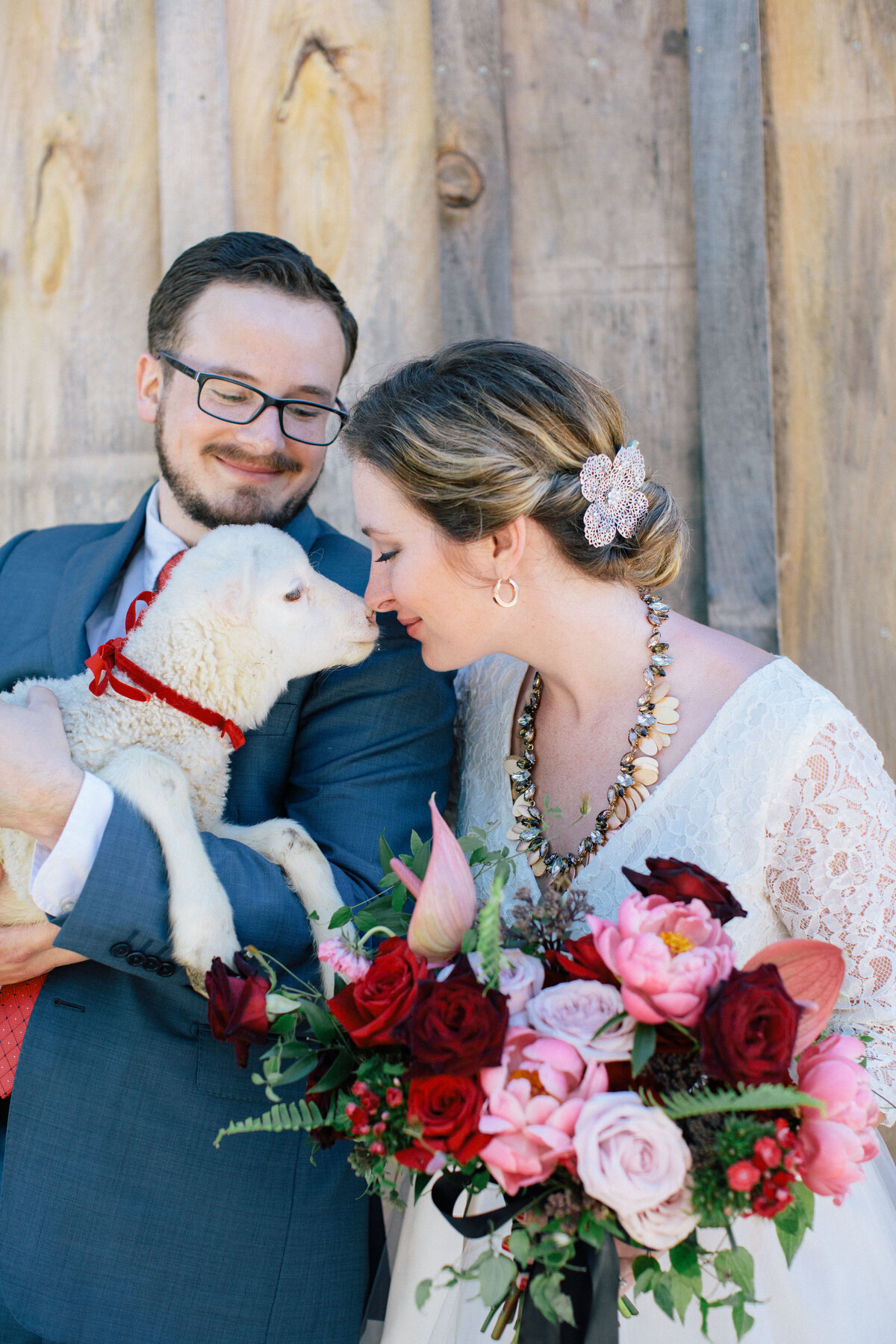 Bride and Groom with Lamb 