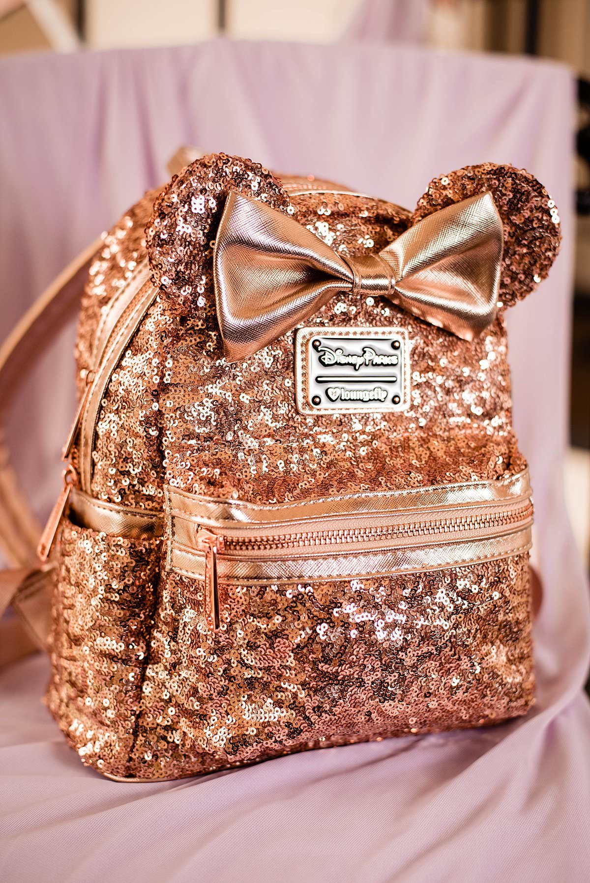 Rose Gold sequined Disney Backpack