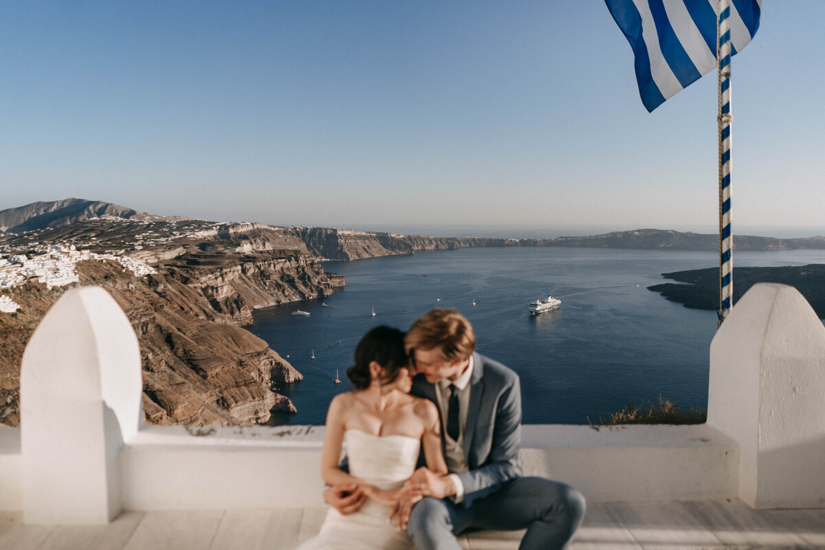 modern Minimalist for intimate wedding in santorini Greece