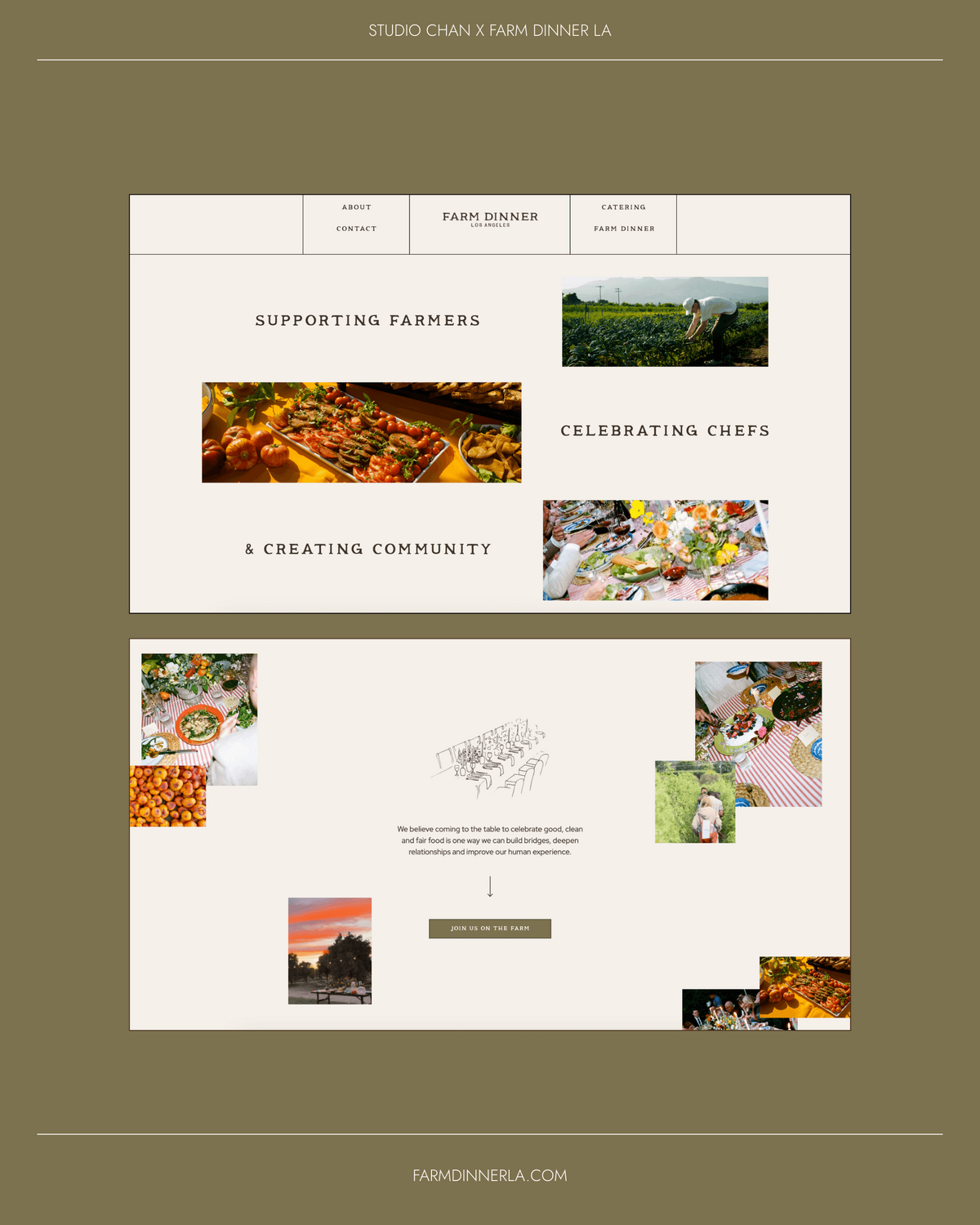 farm dinner la home page design