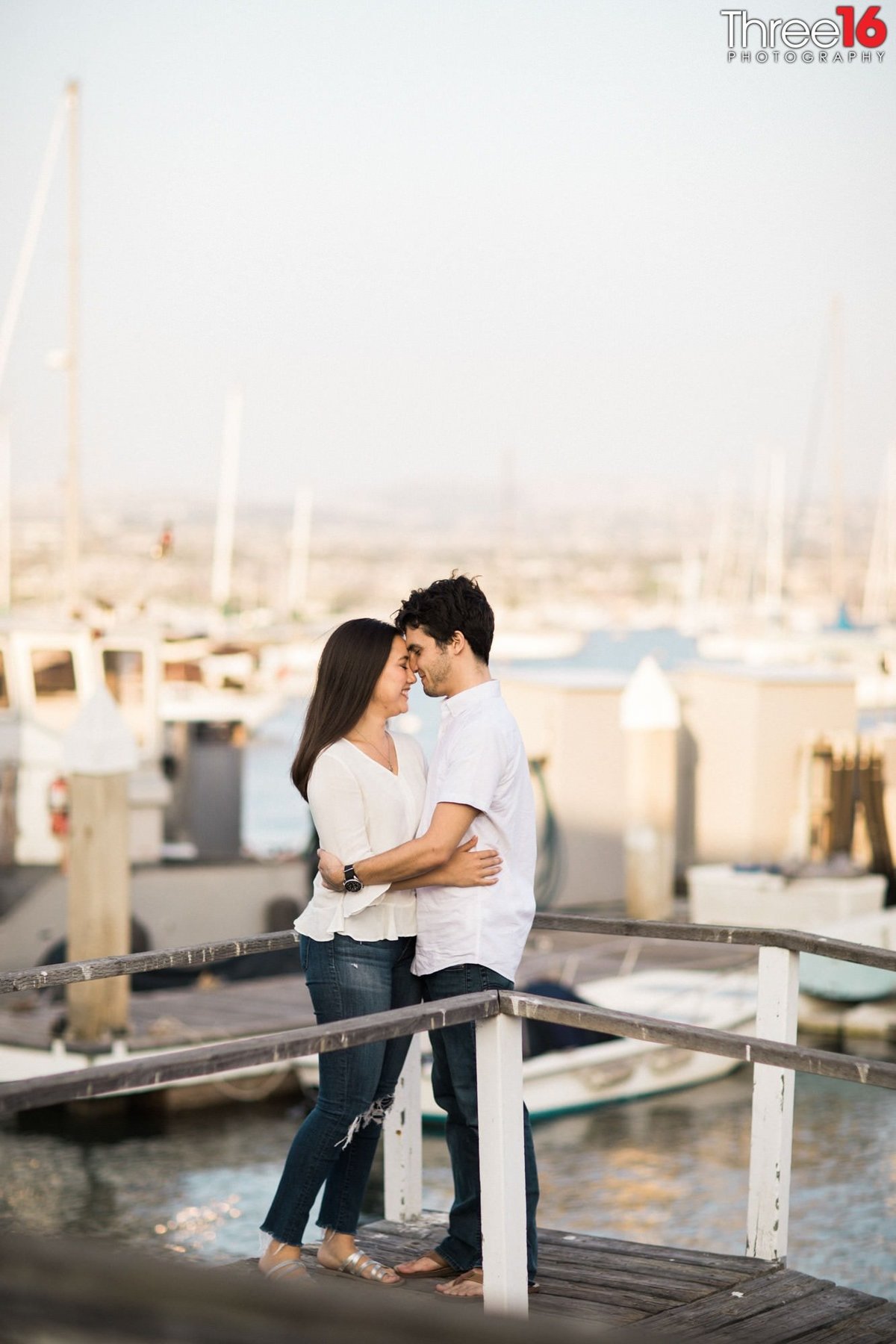 Engagement photo session on the harbor docks in Balboa