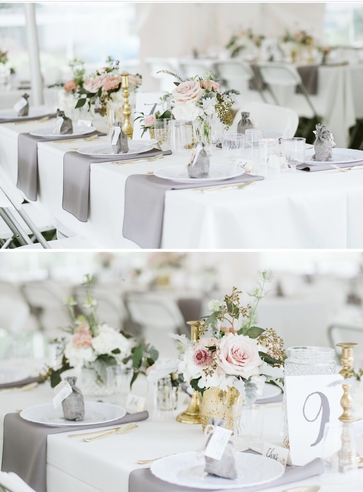 Tent wedding centerpiece
