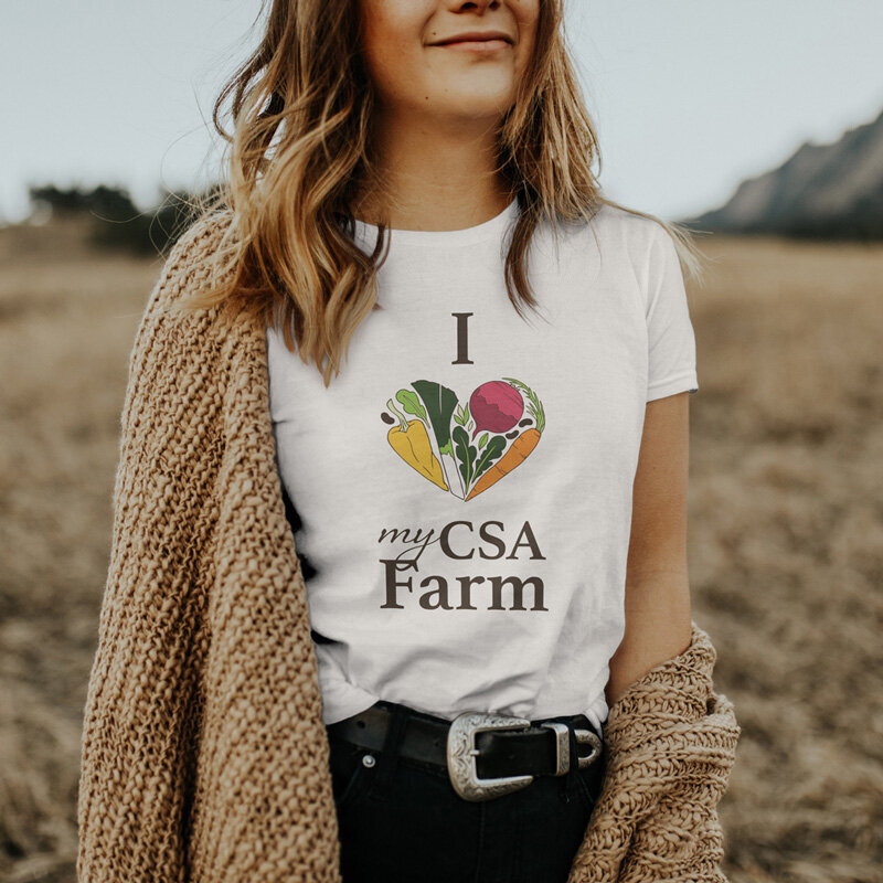 illustrated vegetables for csa farm t-shirt design