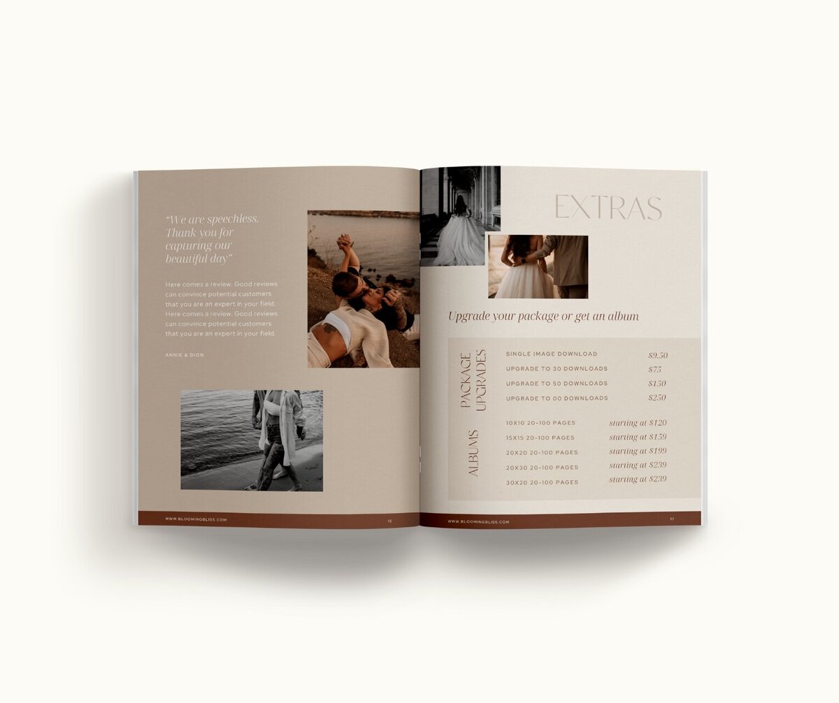 Canva minimal pricing guide for photographers Blooming Bliss 10