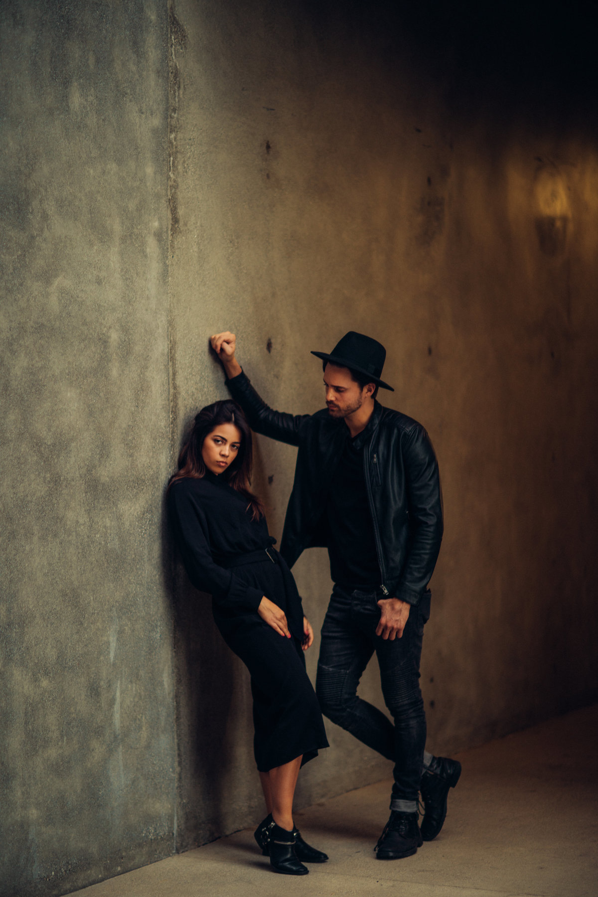 Intimate Engagement Photography in Building in LA