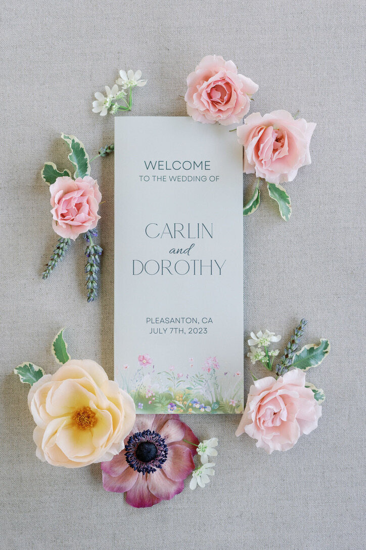 flat lay inspiration, invitation suite