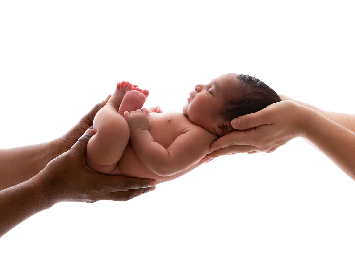 NYC modern newborn photoshoot timeless baby photography