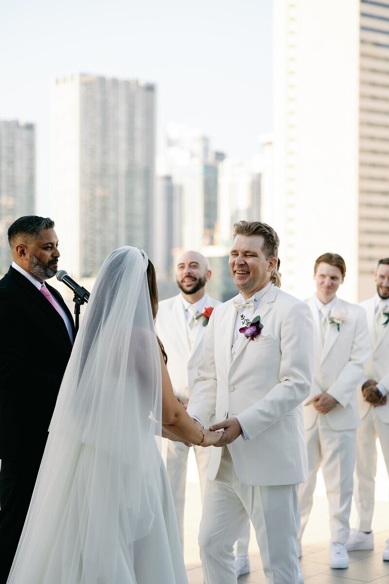 penthouse at riverside wharf photos of bride and groom at ceremony