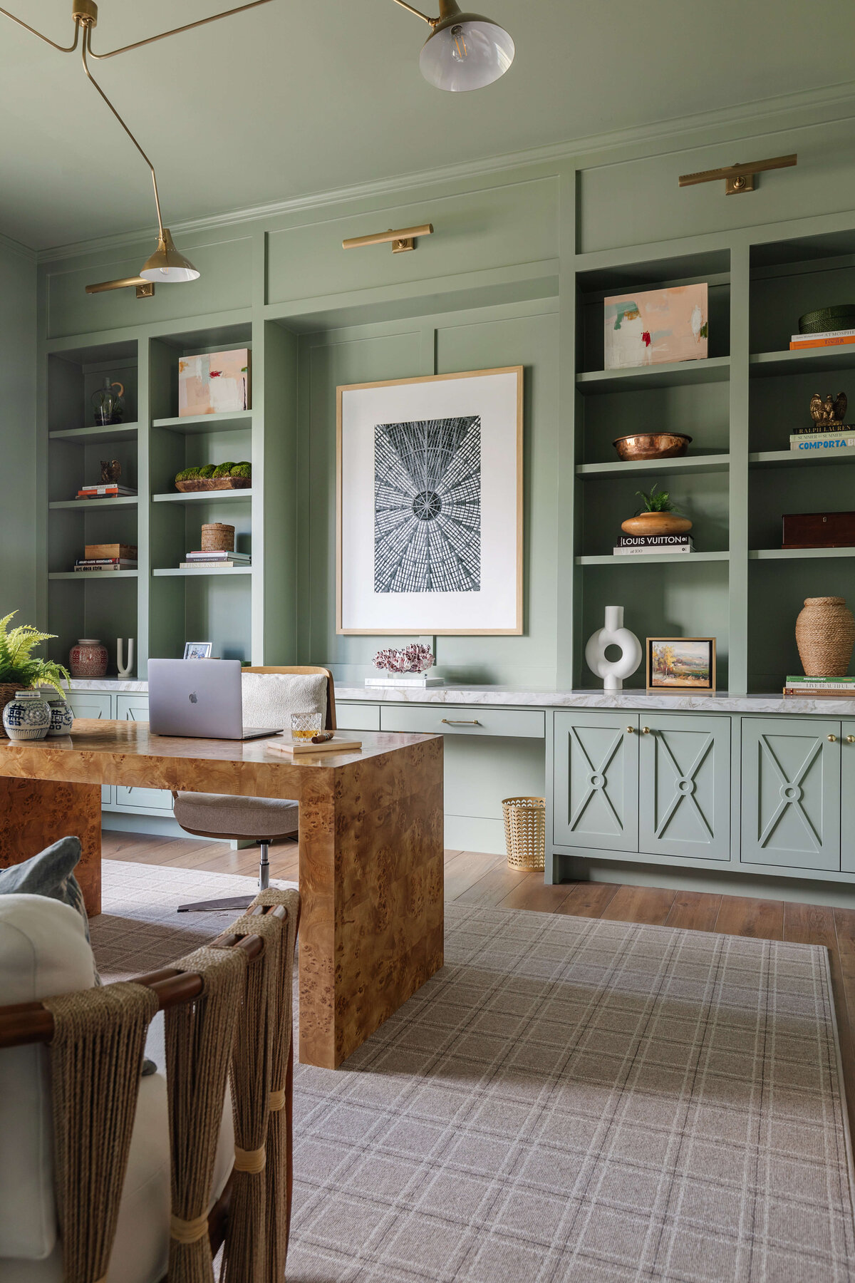 oyster creek studios memorial new build sage shelving and wooden desk