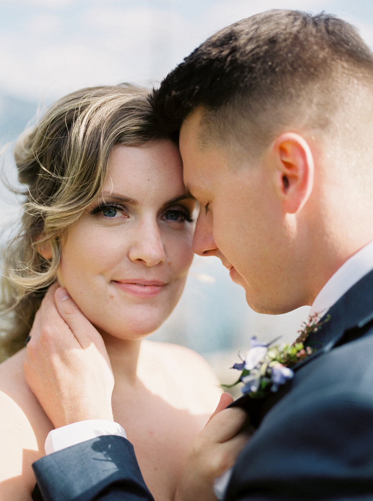 Stunning wedding portrait of bride and groom captured by Pam Kriangkum Photography, fine art, classic wedding photographer in Edmonton, Alberta. Featured on the Bronte Bride Vendor Guide.