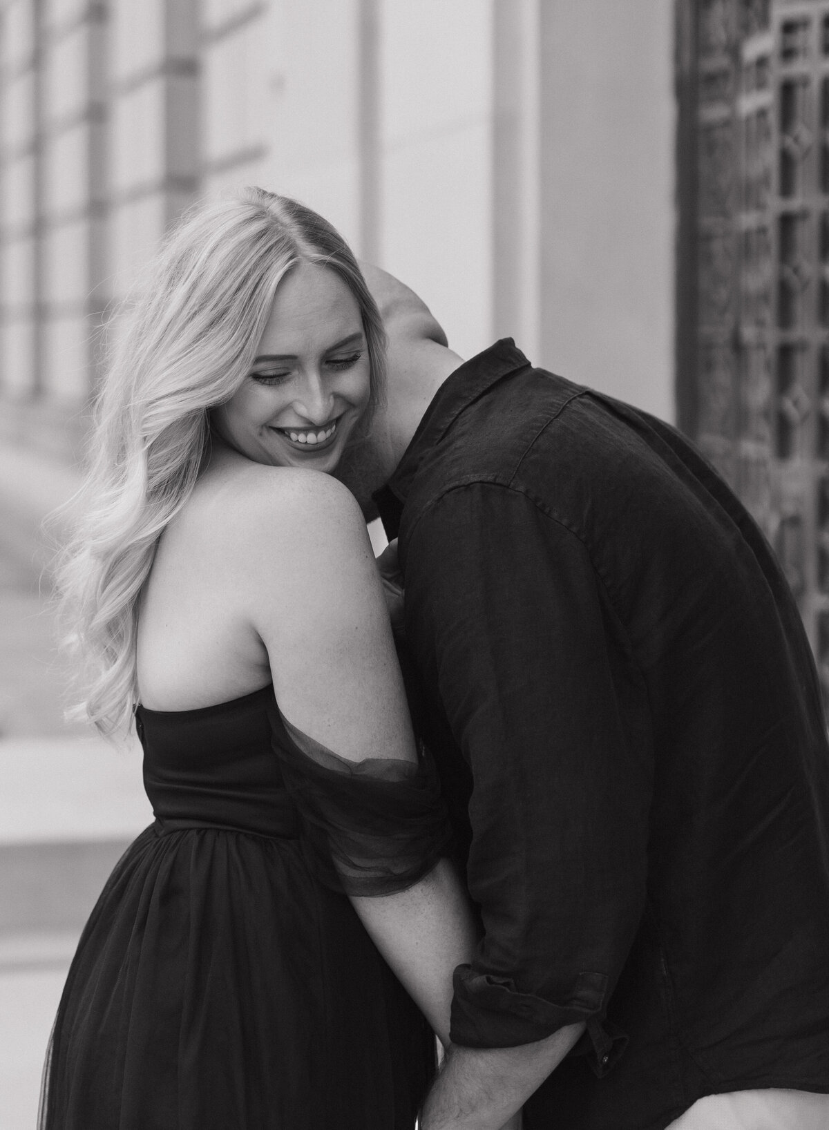 Black and white Indianapolis engagement photographer photo