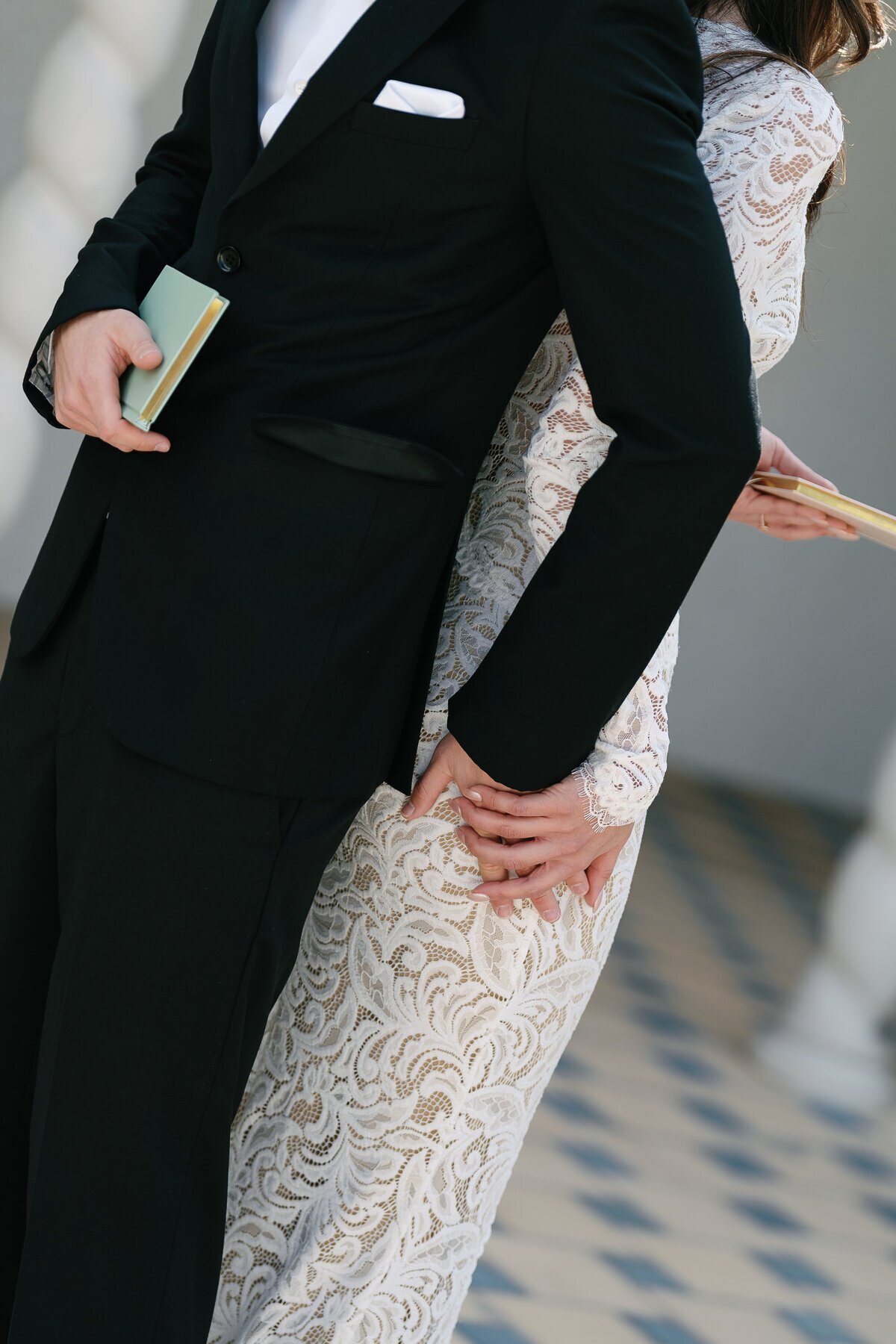 Bride and groom back to back taken by Shelby Ann Photos, film wedding photographer