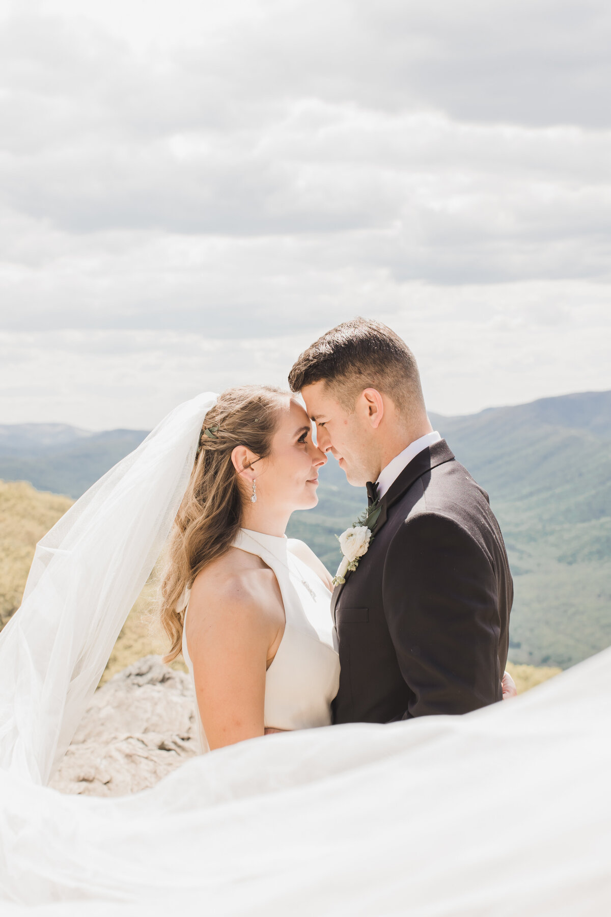 Wedding Photographer & Elopement Photographer, couple standing forehead to forehead