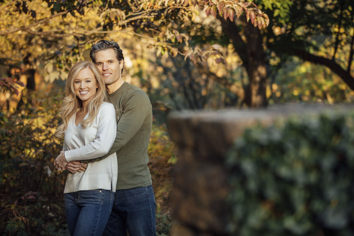 Couple at sunset during pre-wedding session at Cross Estate Gardens in Bernardsville New Jersey
